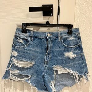 American Eagle Outfitters Ripped Blue Jean Shorts